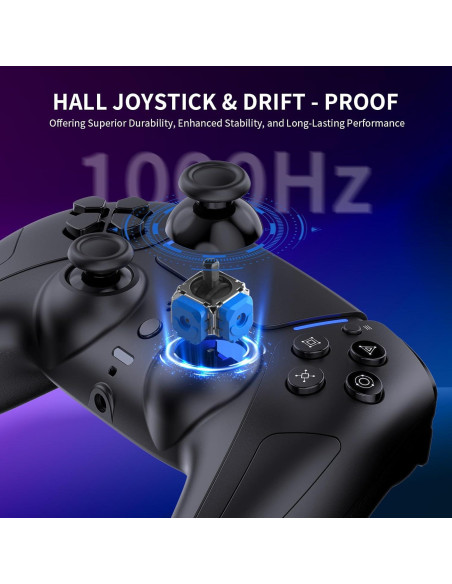 Controlador Inalámbrico JDDWIN para PS5/PC/Steam Deck - Negro