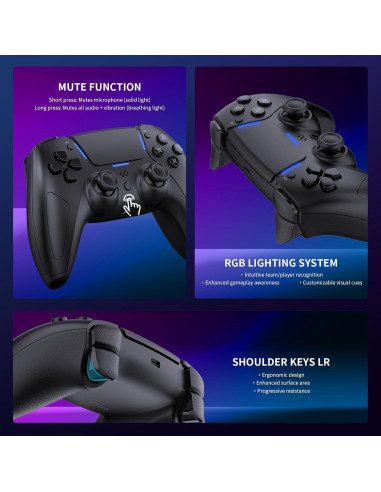 Controlador Inalámbrico JDDWIN para PS5/PC/Steam Deck - Negro