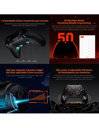 Controlador Inalámbrico de Juego BIGBIG WON Gale - 4 Botones Personalizados