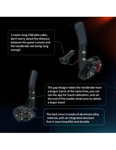 Freno de Mano USB HCXLELD para Simuladores de Carreras