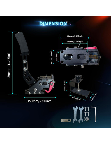 Freno de Mano USB HCXLELD para Simuladores de Carreras