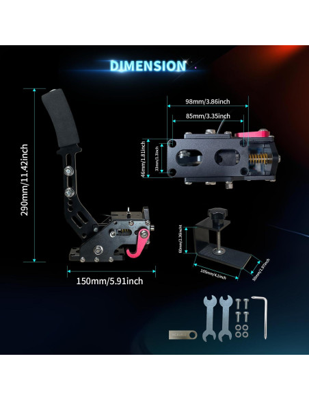 Freno de Mano USB HCXLELD para Simuladores de Carreras