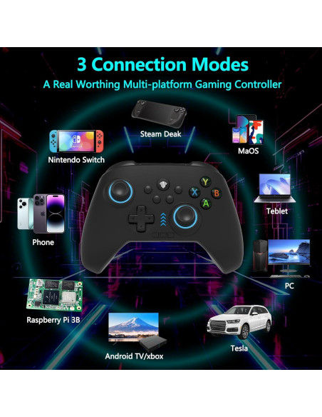 Controlador Inalámbrico YUYIU 2.4G para PC y Switch RGB Controlador Inalámbrico YUYIU 2.4G para PC y Switch RGB