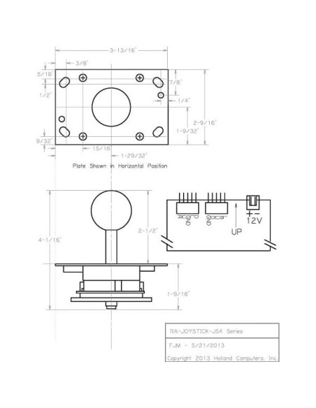 Joystick de Arcade RetroArcade LED Iluminado 8/4 Vías Blanco