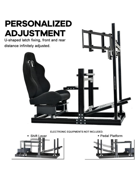 Cockpit de Simulación de Carreras Anman con Soporte Triple Monitor