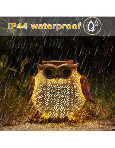 Paquete de 2 Linternas Solares Colgantes Búho - Metal IP44