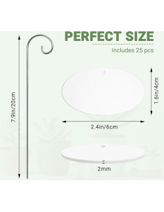 25 Etiquetas de Acrílico para Jardín Morledoa con Estacas 2