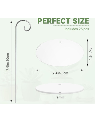 25 Etiquetas de Acrílico para Jardín Morledoa con Estacas