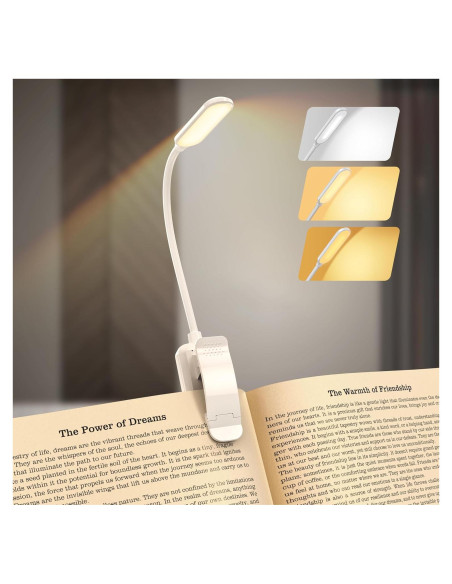 Luz de Libro LED Recargable Sotipevs YD-330 Blanca 3 Temperaturas