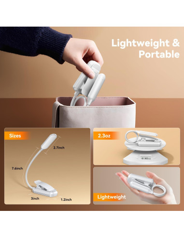 Luz de Libro LED Recargable Sotipevs YD-330 Blanca 3 Temperaturas