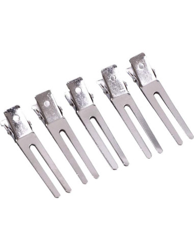 50 Clips para Cabello de Doble Pin Metalizados 4.5 cm