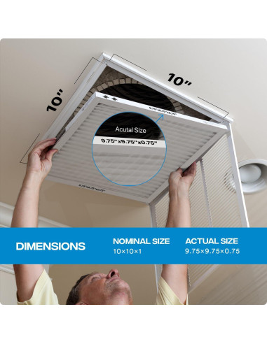 Filtro de Aire Simply MERV 13 10x10x1 Paquete de 6 para HVAC