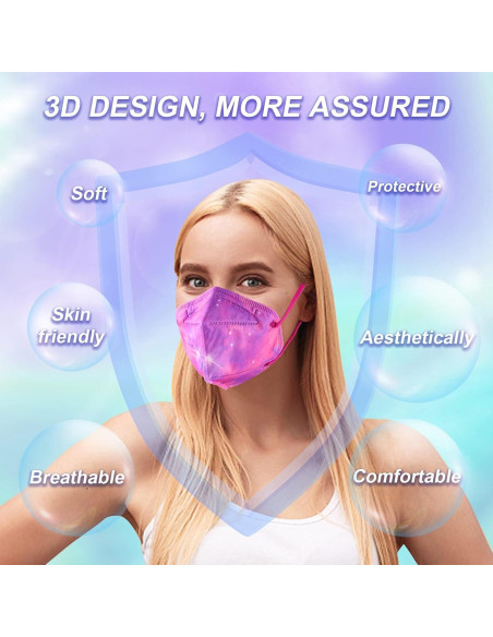 Mascarillas KN95 Rasav 5 Capas Multicolor Paquete de 30