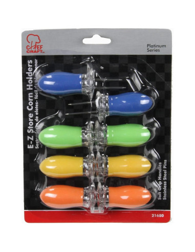 Soportes de maíz Chef Craft EZ Store, juego de 8 piezas, colores variados
