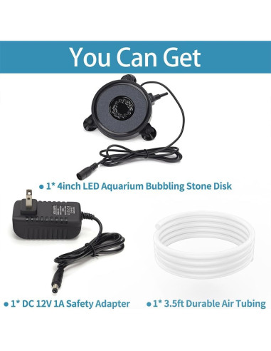 Disco de Luz de Burbuja LED DaToo 10 cm Multicolor Acuario