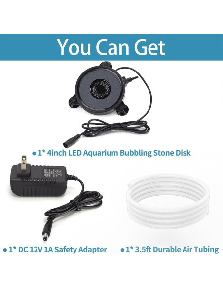 Disco de Luz de Burbuja LED DaToo 10 cm Multicolor Acuario