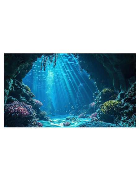 Fondo de Acuario Riivvdise 60x30cm Cueva Tropical Corales Fondo de Acuario Riivvdise 60x30cm Cueva Tropical Corales