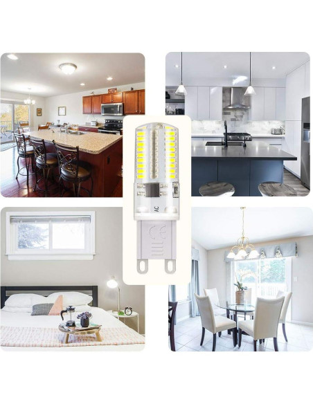 DiCUNO Bombilla LED G9 Regulable 3W Blanco Diurno 6000K - Paquete de 10 DiCUNO Bombilla LED G9 Regulable 3W Blanco Diurno 6000K - Paquete de 10