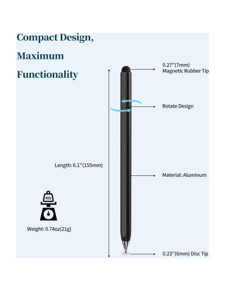 Lápiz Stylus 2-en-1 Accokids para Pantallas Táctiles - Negro/Blanco