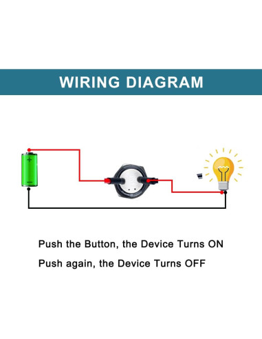 5 Interruptores de Botón Pulsador DMWD 12mm IP66 Negro