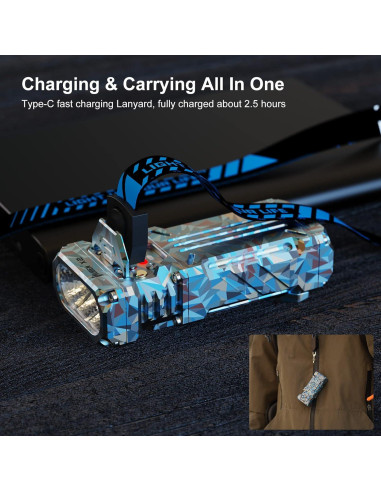 Linterna de Bolsillo WUBEN X2 1800 Lúmenes Recargable IP68