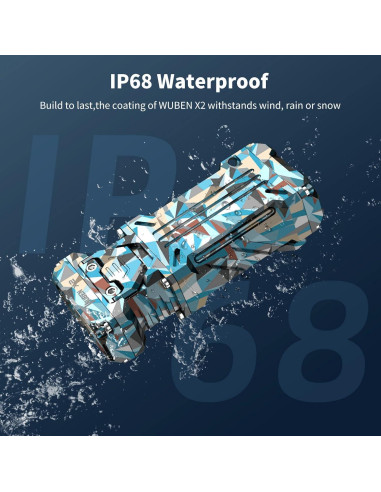 Linterna de Bolsillo WUBEN X2 1800 Lúmenes Recargable IP68
