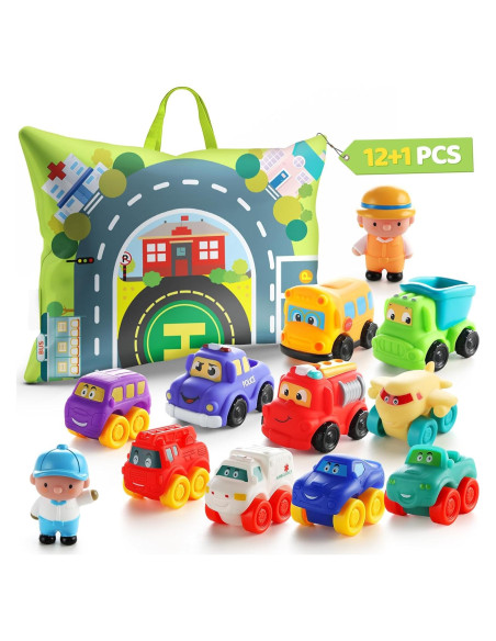 Juego de Coches de Juguete Bessome 12 PCS para Bebés 1-2 Años