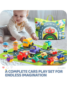 Juego de Coches de Juguete Bessome 12 PCS para Bebés 1-2 Años 2