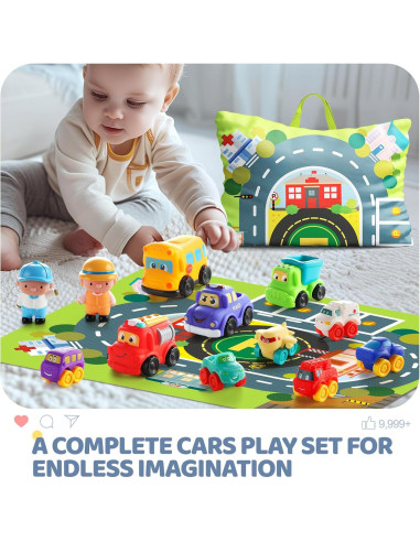 Juego de Coches de Juguete Bessome 12 PCS para Bebés 1-2 Años