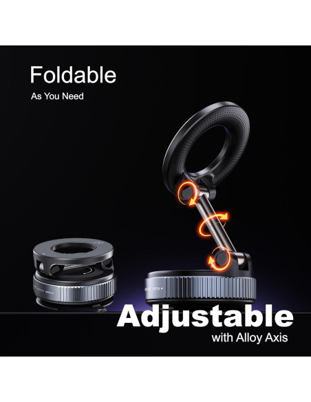 Soporte Magnético para Teléfono LnkXT - Ventosa Plegable, Negro