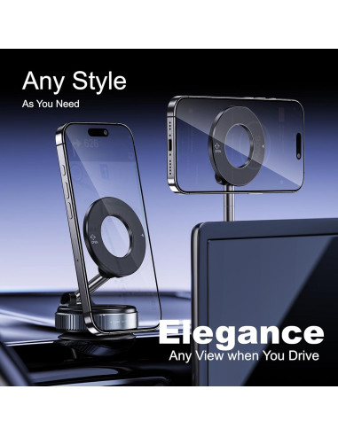 Soporte Magnético para Teléfono LnkXT - Ventosa Plegable, Negro