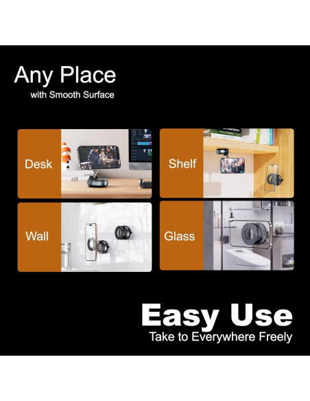 Soporte Magnético para Teléfono LnkXT - Ventosa Plegable, Negro