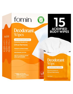 Toallitas Desodorantes Biodegradables FOMIN 15 Unidades Armonía Cítrica