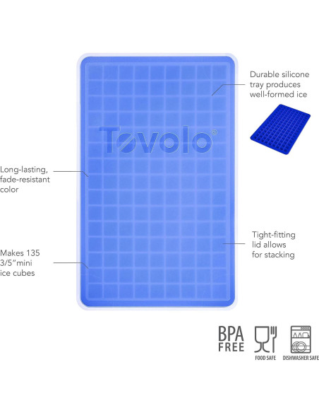 Bandeja de Hielo Mini Tovolo Azul Estratosférico - Silicona BPA-Free (Paquete de 2)