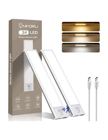 Iluminación Bajo Gabinete Onforu 34 LED Recargable 20.32cm Iluminación Bajo Gabinete Onforu 34 LED Recargable 20.32cm