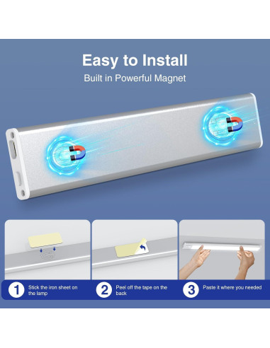 Iluminación Bajo Gabinete Onforu 34 LED Recargable 20.32cm