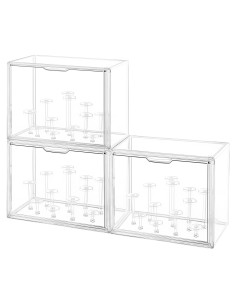Estuche de Exhibición Acrílico GUDEMAY 3 Paquetes con Puerta Magnética