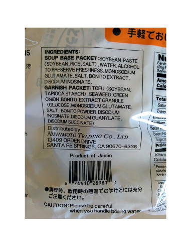 Sopa Miso Instantánea Miko 514.5g - 24 Porciones Tofu