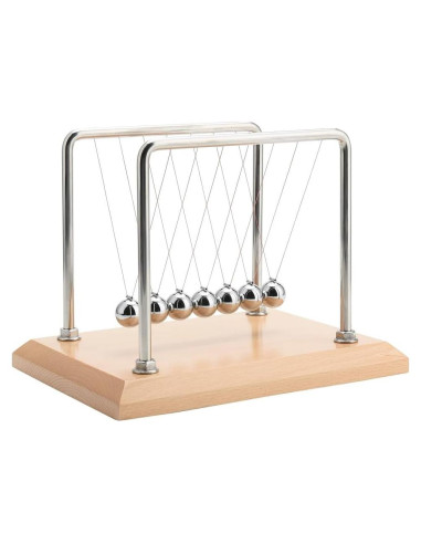 Péndulo de Newton CERROPI con 7 Bolas - Base de Haya, 50+ Segundos