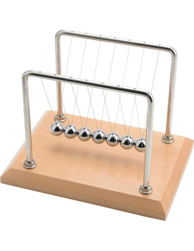 Péndulo de Newton CERROPI con 7 Bolas - Base de Haya, 50+ Segundos