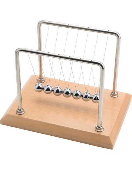 Péndulo de Newton CERROPI con 7 Bolas - Base de Haya, 50+ Segundos