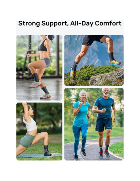 Soporte de Tobillo Rakiie con Almohadilla de Silicona, Negro S