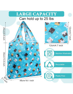 Bolsas de Compras Reutilizables Weewooday 18 Piezas Nylon 2