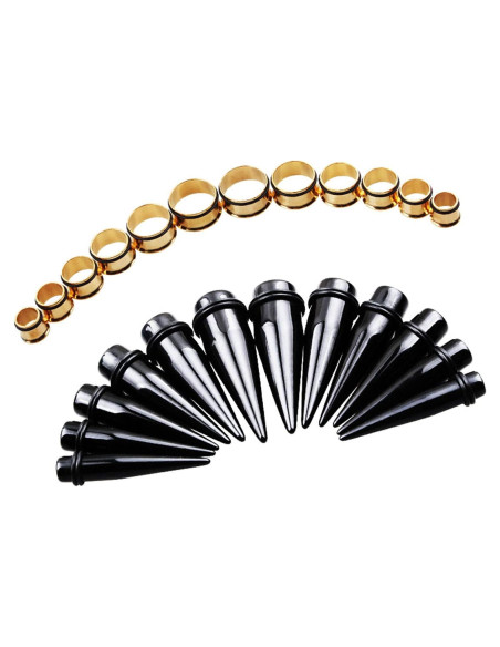 Kit de Estiramiento 24 Piezas TOPBRIGHT Tapers Acrílico y Acero Kit de Estiramiento 24 Piezas TOPBRIGHT Tapers Acrílico y Acero