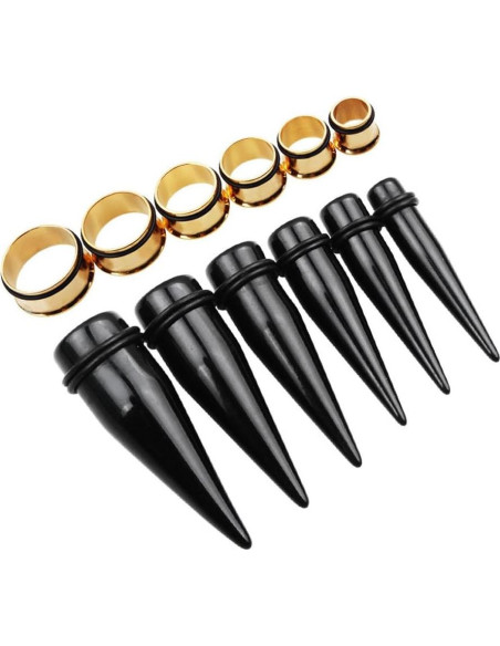 Kit de Estiramiento 24 Piezas TOPBRIGHT Tapers Acrílico y Acero Kit de Estiramiento 24 Piezas TOPBRIGHT Tapers Acrílico y Acero