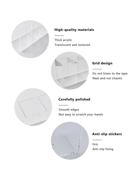 Soporte Organizador de Lápices Acrílico QPEY 4 Compartimentos