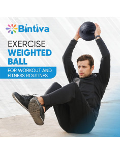 Bola de Slam Bintiva No Rebote 10-30 Lbs para Fitness 2