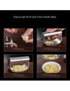 Prensador de Ajo QTPETPAPIU Acero Inoxidable Champagne 2