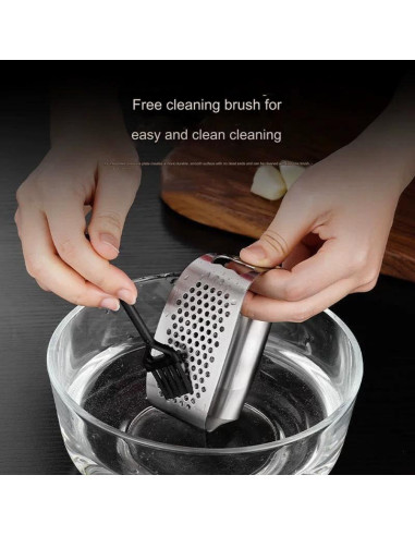 Prensador de Ajo QTPETPAPIU Acero Inoxidable Champagne