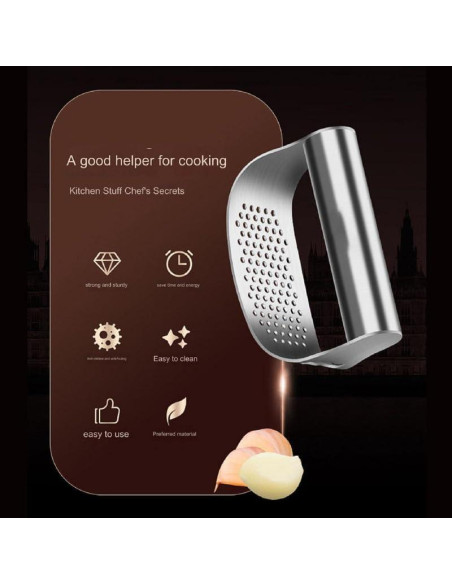 Prensador de Ajo QTPETPAPIU Acero Inoxidable Champagne Prensador de Ajo QTPETPAPIU Acero Inoxidable Champagne